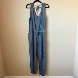 Young Fabulous & Broke Chambray Tie Waist Jumpsuit